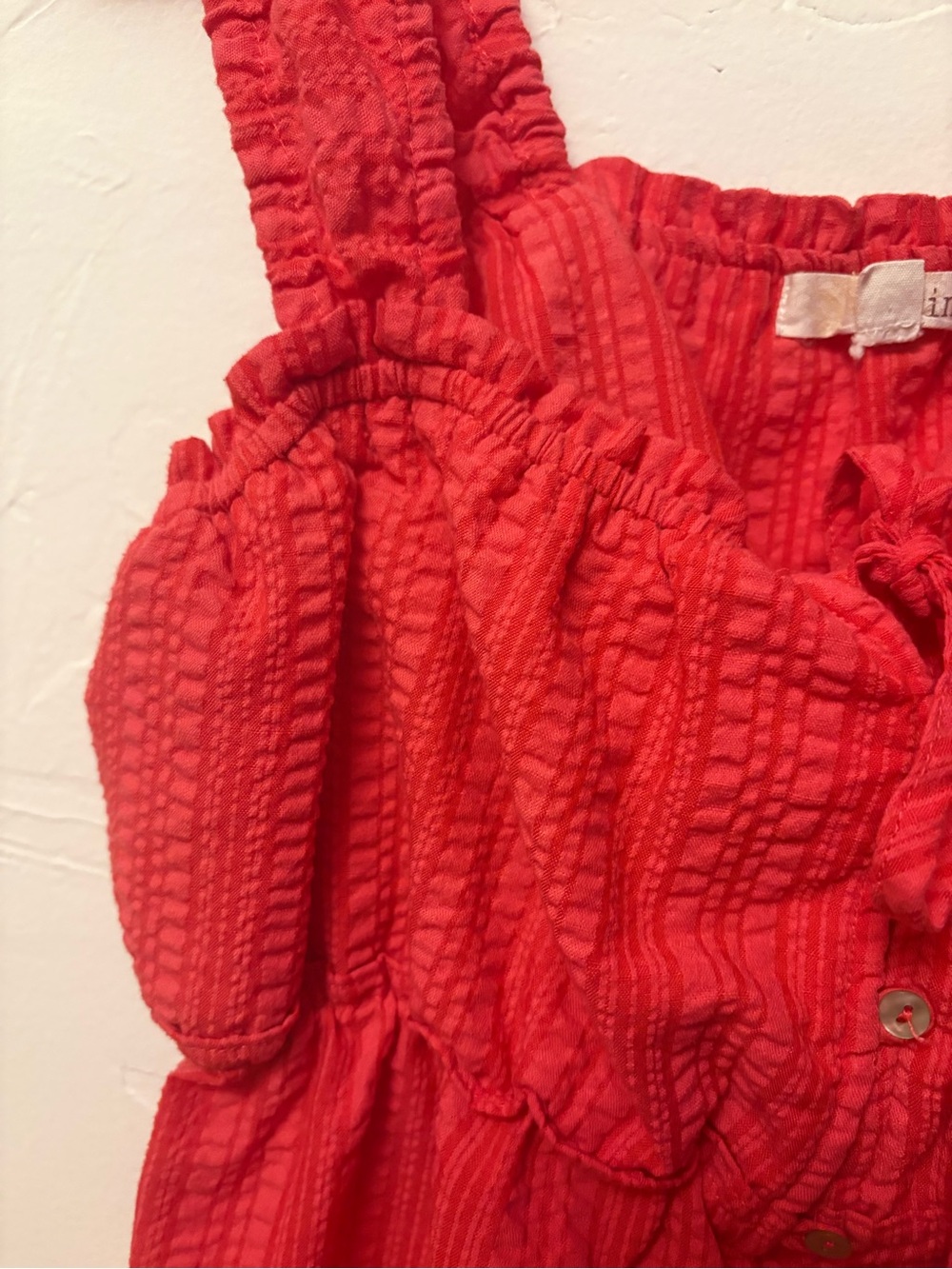 Rewind Red Ruffle Button-Front Camisole - Picture 3 of 4